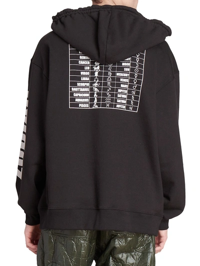 Shop Dries Van Noten Zodiac Print Cotton Hoodie In Black