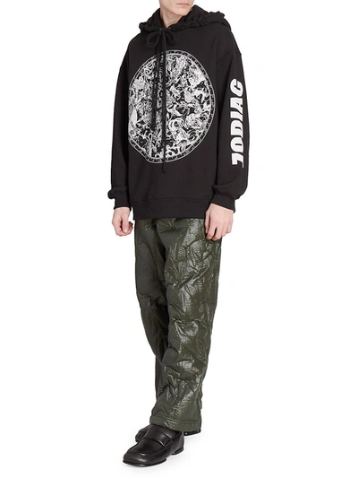 Shop Dries Van Noten Zodiac Print Cotton Hoodie In Black