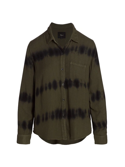 Shop Rails Hunter Tie-dyed Shirt In Olive Black Waves