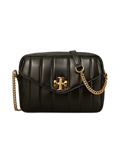 Shop Tory Burch Women's Kira Quilted Leather Camera Bag In Black