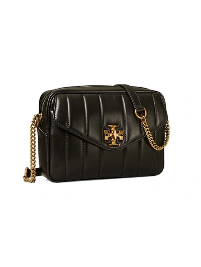 Shop Tory Burch Women's Kira Quilted Leather Camera Bag In Black