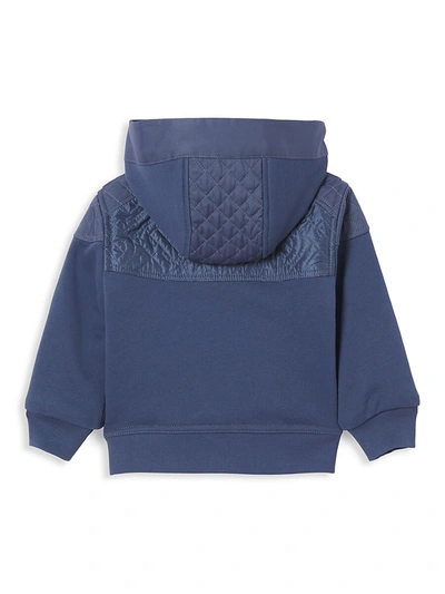 Shop Burberry Baby's & Little Boy's Timothy Monogram-quilted Hoodie In Pebble Blue