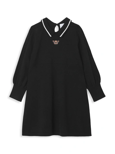 Shop Burberry Little Girl's & Girl's Clarisa Thomas Bear Knit Dress In Black