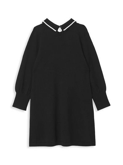 Shop Burberry Little Girl's & Girl's Clarisa Thomas Bear Knit Dress In Black