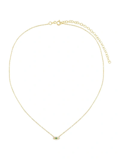 Shop Adinas Jewels 14k Gold-plated & Cubic Zirconia Evil Eye Pendant Necklace