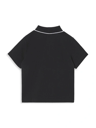 Shop Burberry Baby's & Little Boy's Thomas Bear Cotton Piqué Polo Shirt In Black