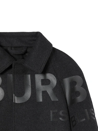 Shop Burberry Little Boy's & Boy's Nelson Horseferry Wool-cashmere Coat In Dark Grey
