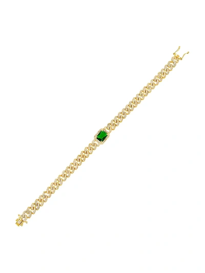 Shop Adinas Jewels 14k Gold-plated & Cubic Zirconia Curb Chain Bracelet