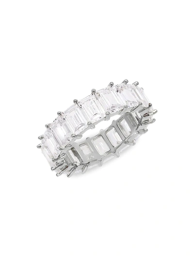 Shop Adinas Jewels Sterling Silver & Cubic Zirconia Eternity Ring