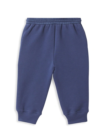 Shop Burberry Baby's & Little Boy's Monogram-quilted Jogger Pants In Pebble Blue