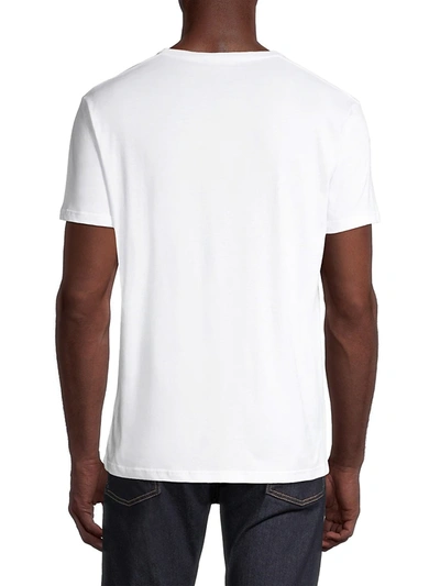Shop Alexander Mcqueen Men's Embroidered Logo T-shirt In White Mix