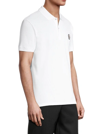 Shop Alexander Mcqueen Men's Pique Polo Shirt In White