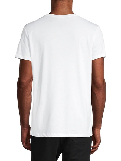 Shop Balmain Men's Flock Logo T-shirt In White