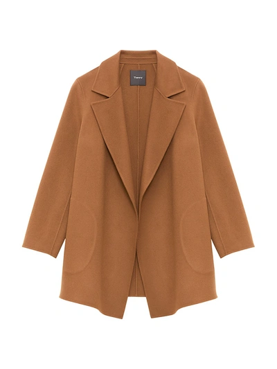 Shop Theory Clairene Wool-cashmere Coat In Russet