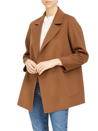 Shop Theory Clairene Wool-cashmere Coat In Russet