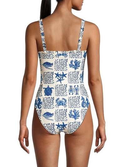 Shop Agua By Agua Bendita Limon One-piece Swimsuit In Blue