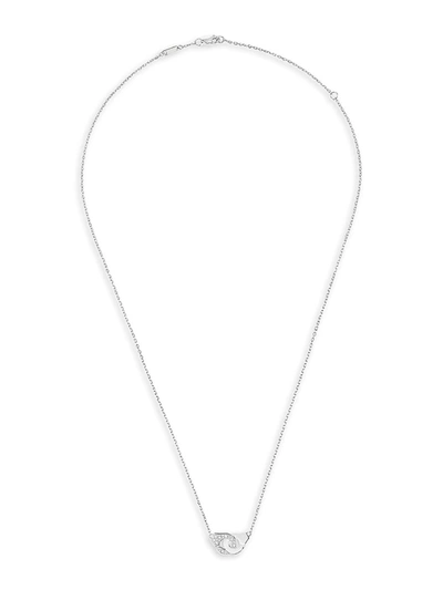 Shop Dinh Van Women's Menottes  R8 18k White Gold & Diamond Handcuff Chain Necklace