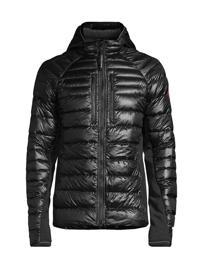 Shop Canada Goose Men's Hybridge Lite Tech Down Hoody Jacket In Black