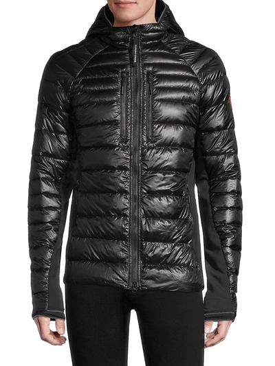 Shop Canada Goose Men's Hybridge Lite Tech Down Hoody Jacket In Black