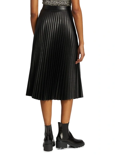 Shop Proenza Schouler White Label Pleated Faux-leather Midi-skirt In Blush