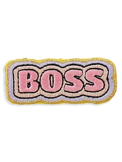 Shop Stoney Clover Lane Girl's Boss Sticker Patch In Neutral