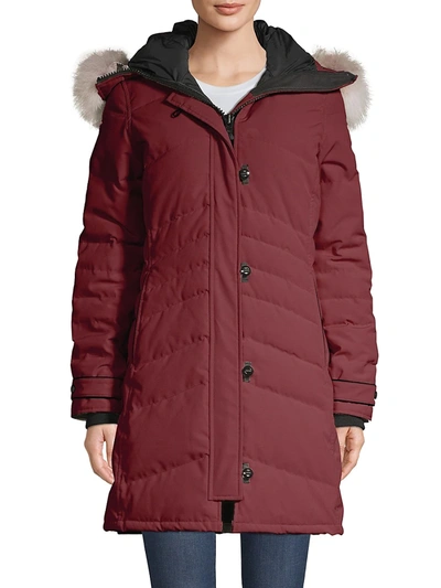 Shop Canada Goose Women's Arctic Tech Lorette Fur-trim Down Parka In Graphite