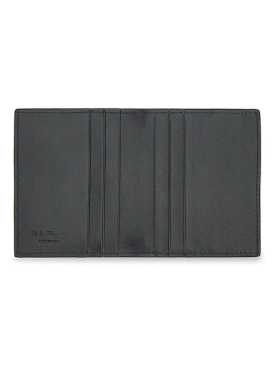 Shop Ferragamo Men's Revival Gancini Leather Bi-fold Wallet In Deep Ocean