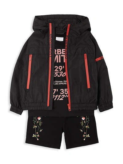 Shop Burberry Little Boy's & Boy's Telford Logo Jacket In Black