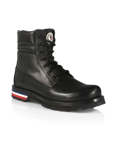 Shop Moncler Men's Vancouver Leather Ankle Boots In Black