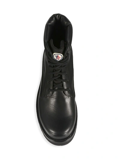Shop Moncler Men's Vancouver Leather Ankle Boots In Black
