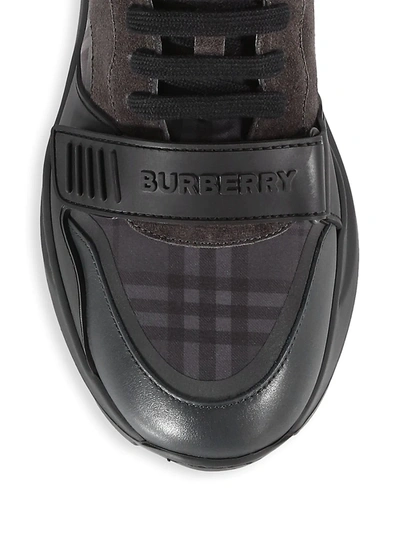 Shop Burberry Ramsey Check Low-top Sneakers In Dark Charcoal