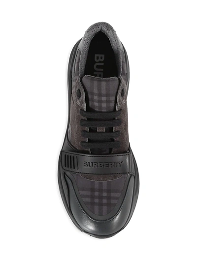 Shop Burberry Ramsey Check Low-top Sneakers In Dark Charcoal