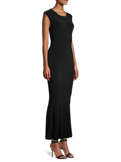 Shop Norma Kamali Women's Fishtail Midi Dress In Black