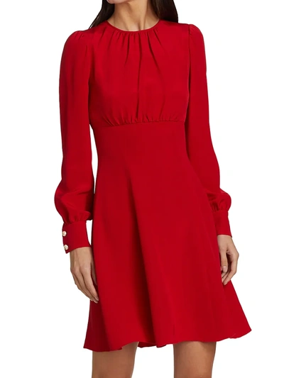 Shop Dolce & Gabbana Silk Cady A-line Dress In Rosso