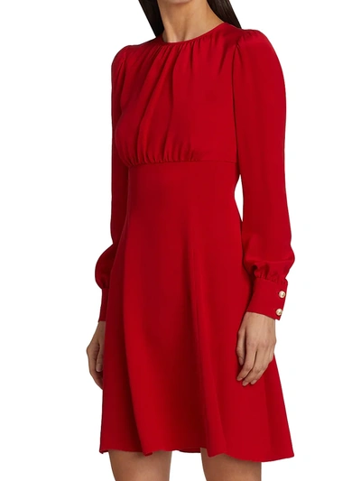 Shop Dolce & Gabbana Silk Cady A-line Dress In Rosso