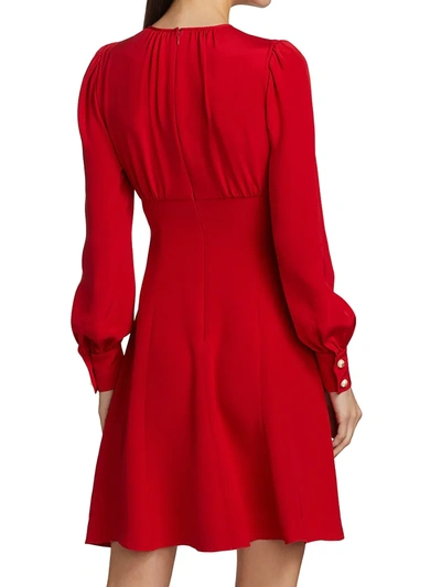 Shop Dolce & Gabbana Silk Cady A-line Dress In Rosso