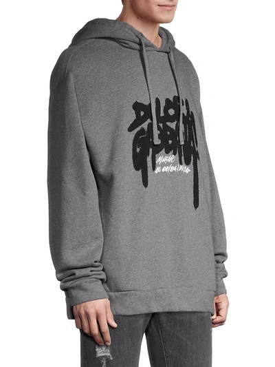 Shop Dolce & Gabbana Spray Logo Hoodie Sweatshirt In Grey
