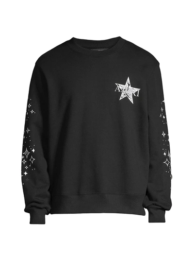 Shop Amiri Paisley Star Pull-over Sweatshirt In Black