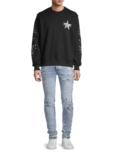 Shop Amiri Paisley Star Pull-over Sweatshirt In Black