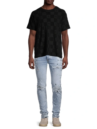 Amiri Men's Checkered Logo Towel T-shirt In Black