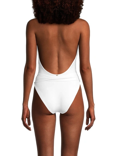 Shop Pq Women's  X Vale Genta Alex Twist One-piece Swimsuit In White