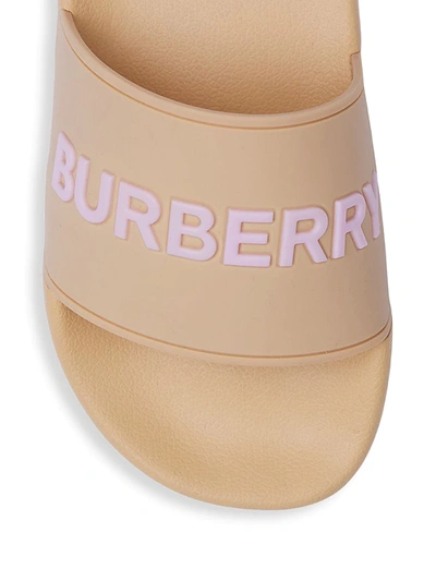 Shop Burberry Women's Furley Rubber Pool Slides In Beige