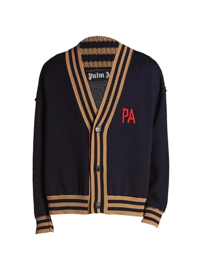 Shop Palm Angels Bear Buttoned Cardigan In Black Brown