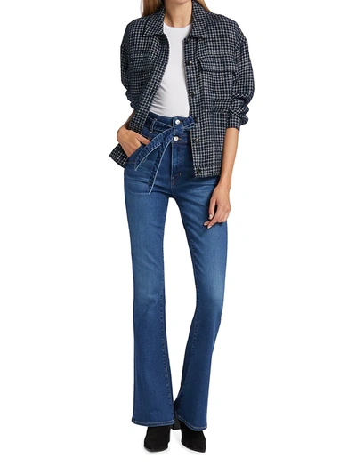 Shop Veronica Beard Giselle High-rise Skinny Flared Jeans In Bright Blue