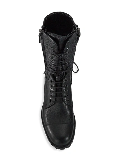 Shop Manolo Blahnik Women's Lugata Leather Combat Boots In Black