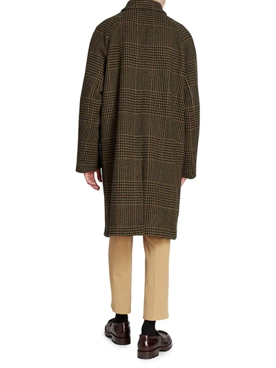 Shop Dries Van Noten Rovey Glen Plaid Wool Coat In Umber