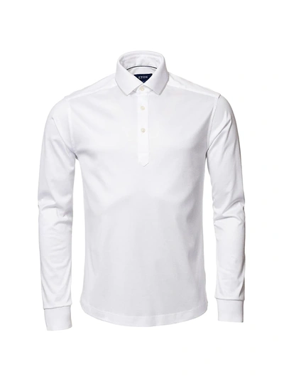 Shop Eton Contemporary-fit Long-sleeve Polo Shirt In White