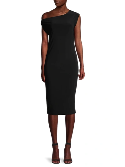 Shop Norma Kamali Women's Drop Shoulder Sheath Dress In Black