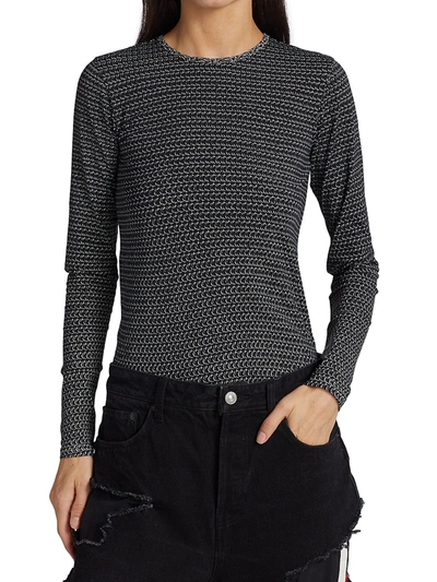 BALENCIAGA CHAINMAIL FITTED LONG-SLEEVE T-SHIRT 400014338959