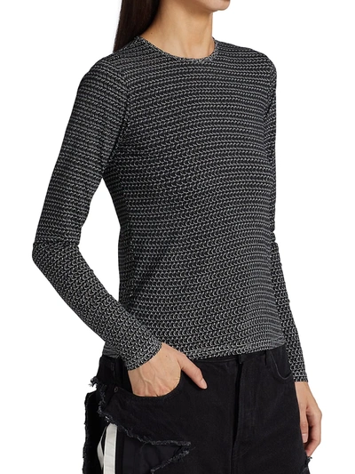 BALENCIAGA CHAINMAIL FITTED LONG-SLEEVE T-SHIRT 400014338959